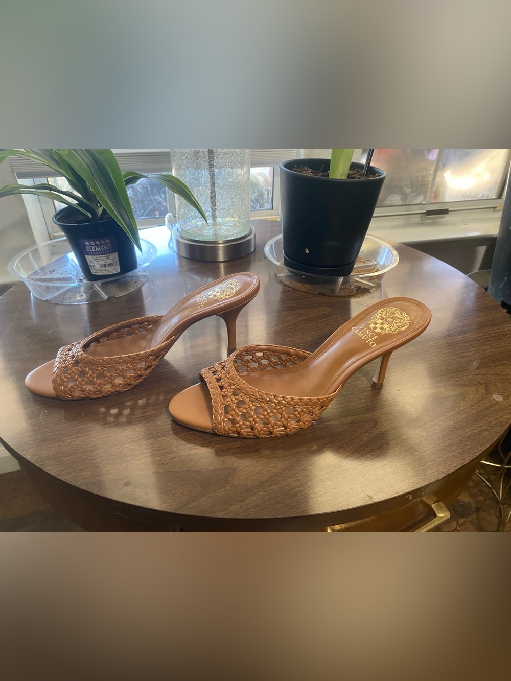 Vince Camuto Prilany Woven Leather Slide Heels Size 8.5
